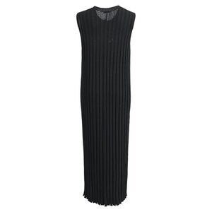 Joseph ribbed-Knit Sleeveless Midi Dress in Black Viscose